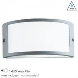 I-AUSTIN-AP SIL - Applique Esterna Profilo Alluminio Silver Diffusore Policarbonato E27
