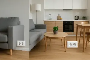Quante prese installare in salotto e cucina? Il metodo per non restare mai senza energia