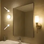Quanti punti luce in bagno: l’altezza che fa la differenza vicino allo specchio